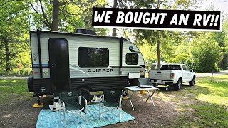 WE BOUGHT AN RV  Camping at Darlington Provincial Park Sites 50 and 3  Ontario Camping [upl. by Eibba259]