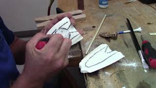 Carving a design into a cuttlebone for cuttlebone casting [upl. by Albertine]