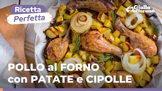 POLLO al FORNO con PATATE e CIPOLLE RICETTA SEMPLICE e CASALINGA😍🍗🥔🧅🍴 [upl. by Adnoloy]