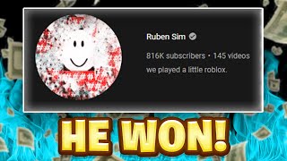 RUBEN SIM WON ROBLOX LAWSUIT DRAMA [upl. by Ldnek]