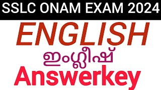 Class 10 english onam exam answerkey 2024sslc english first term exam answerkeysslc english answer [upl. by Dorcea882]