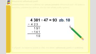 Písemné dělení dvojciferným číslem nesprávně odhadnutý podíl MM5roč 1441 úvod B [upl. by Laemsi]