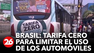 Brasil  90 ciudades ya tienen colectivos con tarifa cero para limitar el uso de autos [upl. by Ahsuat]