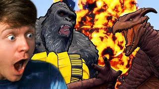 Reacting to KONG vs RODAN the FIGHT [upl. by Ahsemo]