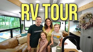 Tour Our FULLY REMODELED 5th Wheel for RV Living w a Family of 4 [upl. by Selig]