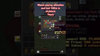 Losing 140000000  Hypixel Skyblock minecraft minecrafthypixel skyblockhypixel hypixel [upl. by Itoc]