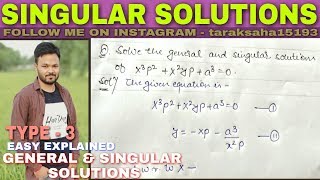 SINGULAR SOLUTION DIFFERENTIAL EQUATION IN HINDI  PART  3 [upl. by Eicul]