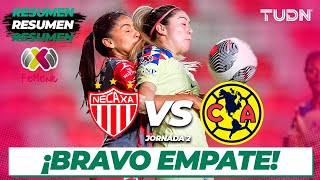 HIGHLIGHTS  Necaxa vs América  Liga Mx Femenil  CL2024 J2  TUDN [upl. by Hyozo]