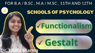 Functionalism and Gestalt School of Psychology  Origin and Theme  Psychology by Tarika [upl. by Sears972]