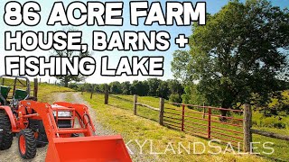 House and Land for Sale Kentucky 86 acre Farm fishing lake  Top Real Estate Agents [upl. by Nahk648]