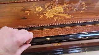 A large Swiss sublime harmony cylinder music box with marquetry inlay by Cuendet circa 1890 [upl. by Bezanson]