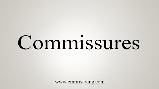 How To Say Commissures [upl. by Guinna]