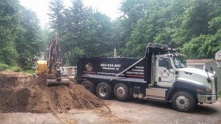 Cat 3055e2 Loading Dump Truck With Fill [upl. by Terencio]