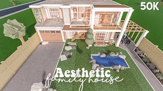 50k Aesthetic family house  Bloxburg speedbuild [upl. by Kammerer]