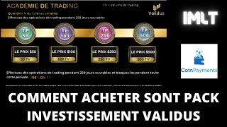 VALIDUS Tuto Comment achetez sont pack dinvestissement [upl. by Conroy]