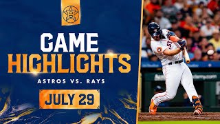 Rays vs Astros Game Highlights 72923  MLB Highlights [upl. by Medardas]