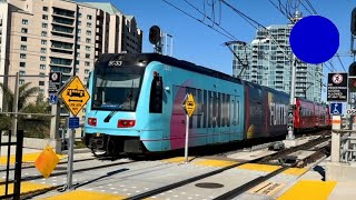 San Diego Trolley Blue Line Full Front Cab Ride  UTC to San Ysidro via Downtown San Diego [upl. by Masao184]