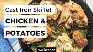 Cast Iron Skillet Chicken and Crispy Potatoes Recipe [upl. by Nnayram126]