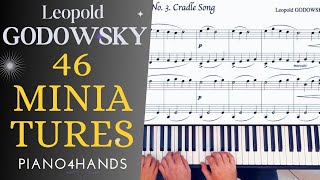 L GODOWSKY  3 quotCradle Songquot from 46 Miniatures for Piano 4 hands [upl. by Anirdnaxela]