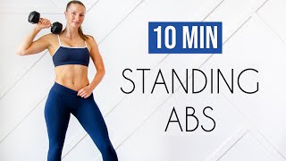 10 MIN STANDING ABS WORKOUT with weights [upl. by Olympia]