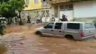 Chuva forte causa alagamentos de ruas em Governador Valadares  MG Hoje [upl. by Forster217]