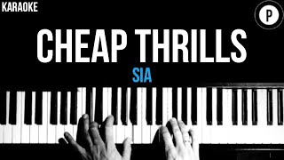 Sia  Cheap Thrills Solo Version Karaoke SLOWER Piano Acoustic Instrumental Cover Lyrics [upl. by Mundy104]