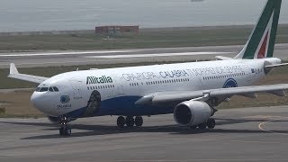 Alitalia Calabria Livery Airbus A330200 EIEJG Takeoff from KIX 24L [upl. by Yaresed]