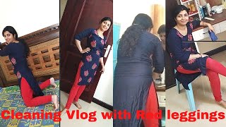 Cleaning Vlog with Red leggings  Cleaning Vlog  Desi Cleaning Vlog  Morning Routine 2021 [upl. by Sassan]