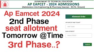 ap eamcet 2nd counselling seat allotment  ap eamcet 2nd phase seat allotment date and time [upl. by Lavern]