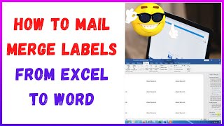 How to Mail Merge Labels From Excel To Word [upl. by Charla949]