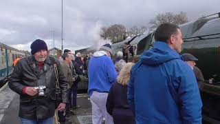 35028 Clan Line on The Sherborne Christmas Carol The Railway Touring Company at Yeovil Railway C [upl. by Phillane]