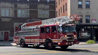 Failure to Yield Hartford Fire Department Ladder 6 responding with Q2b Wail and Airhorns [upl. by Jarl500]