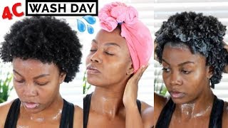 WASH DAY ROUTINE for 4C Hair 💧 TWA Friendly [upl. by Dorreg]