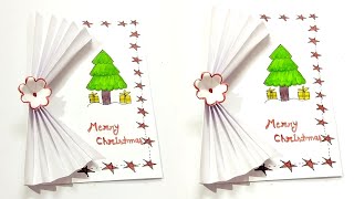 White paper Christmas card making  cute Christmas card idea [upl. by Eedolem]