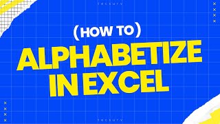 How To Alphabetize In Excel  Excel Alphabetical Order Formula [upl. by Folsom670]