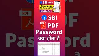 Sbi statement pdf passward  how to open sbi statement pdf password [upl. by Suidualc525]