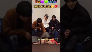 Taekook indirect kiss💋💑💚💜✨taekook vkook v jungkook kimtaehyung taehyung bts btsarmy [upl. by Seiuqram]