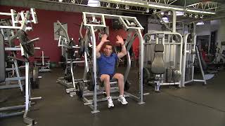 How to use  Hammer Strength Plate Loaded Shoulder Press [upl. by Ativak644]