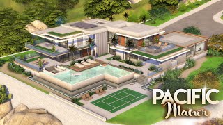 PACIFIC MANOR  4 Bdr  6 Bth  The Sims 4 CC Speed Build [upl. by Layor]