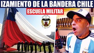 IZAMIENTO DE LA BANDERA  ESCUELA MILITAR  REACCIÓN DE ARGENTINO [upl. by Einnep]