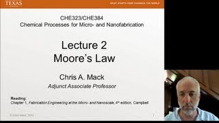 Lecture 2 CHE 323 Moores Law [upl. by Greysun]