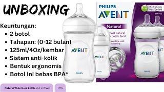 UNBOXING PHILIPS AVENT BOTTLE TWIN NATURAL 125 ML [upl. by Summers]