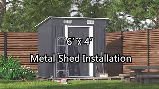 How to Assemble Jaxpety 4 x 6 ft Metal Yard Tool Shed Outdoor Storage Shed （Animation） HG61X0561 [upl. by Aronoff]