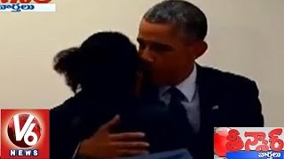 Obama kisses a women in an election polling  Teenmaar News [upl. by Keldah]