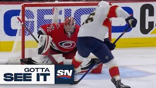 GOTTA SEE IT Panthers Sasha Barkov Fakes Between His Legs To Score Unreal Goal In Game 2 [upl. by Michella930]