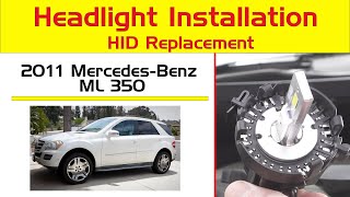 Change 20082011 MercedesBenz ML350 D1S HID Headlamp to LED Headlight [upl. by Asillam]