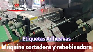 Máquina cortadora y rebobinadora automática con estroboscopio para etiquetas adhesivas [upl. by Schaeffer992]