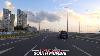 South Mumbai in 2024  Sunset Drive From Worli to Marine Drive  4K HD [upl. by Annwahsal]