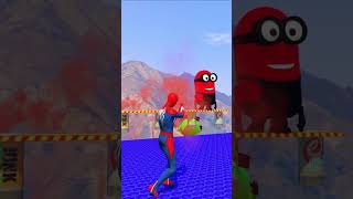 GTA 5 Epic Water Ragdolls  Spider Man Vs Minions and Hulk Jumps  Fails ep 19 shorts [upl. by Aynodal334]