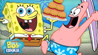 Bob Esponja  ¡Parrillada veraniega de Cangreburguers con Bob Esponja 🍔 25 minutos  Español [upl. by Oivatco]